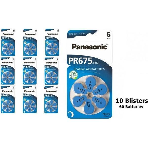 10x Blisters (60 stuks) Panasonic 675 / PR675 / PR44 Gehoorapparaat batterijen
