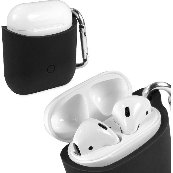 Tuff-luv - Siliconen hoesje voor de Apple airpods headphones - zwart