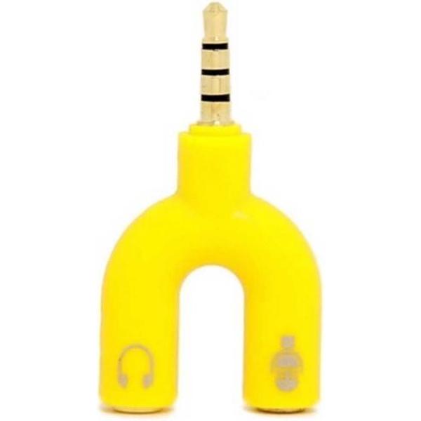 3.5mm Audio Jack Mic & Headphone Adapter verdeler - Geel