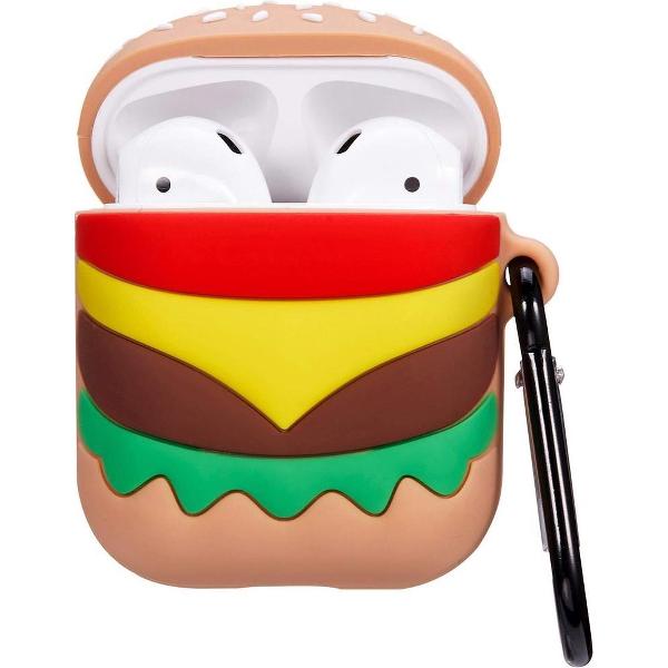 Cartoon Silicone Case voor Apple Airpods - hamburger - met hanger