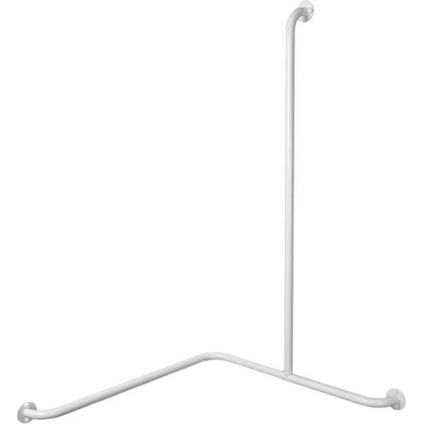 Badkamer glijstang/hoekhandgreep 3 flenzen 110x75x75 RVS wit