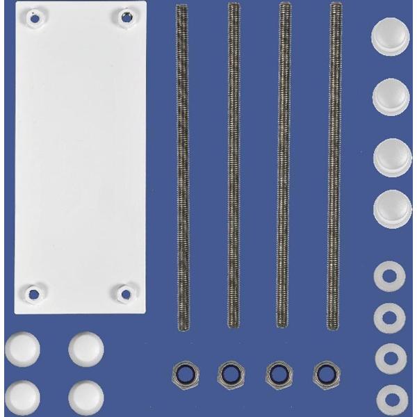 Set door en door bouten voor wandbeugels/armsteunen RVS wit