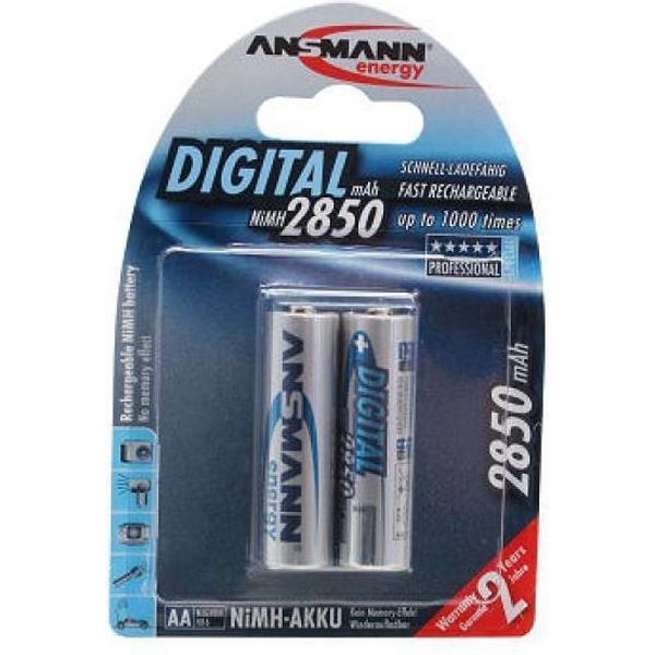Ansmann 2850MAH Digital Nikkel-Metaalhydride (NiMH) 2850mAh 1.2V oplaadbare batterij/accu