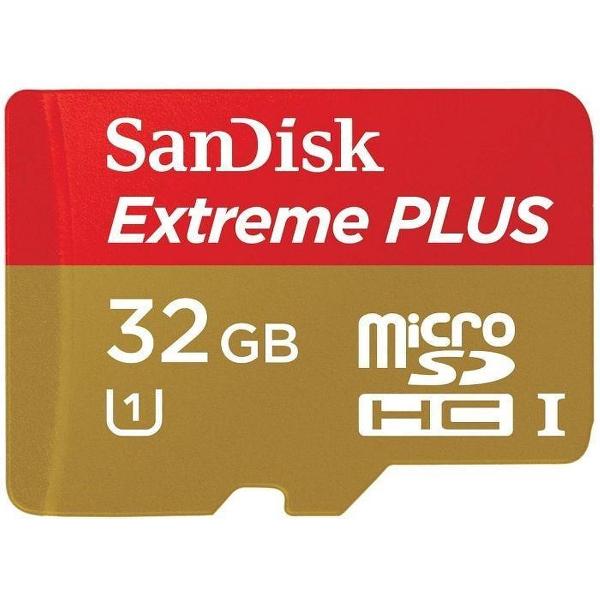 SanDisk Extreme Plus Micro SDHC kaart 32GB - met adapter