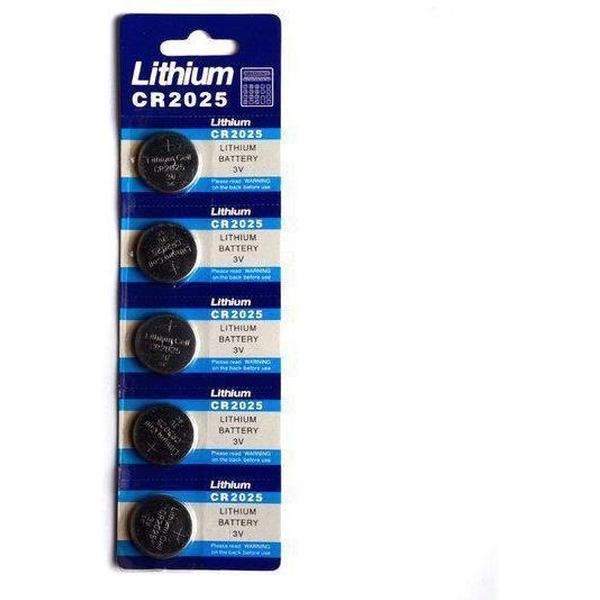 Knoopcel batterij CR2025 - 5 stuks