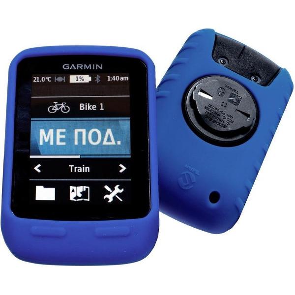 Tuff-Luv Silicone Gel bescherm hoes voor Garmin Edge touring / Edge touring Plus en screen protector- Blauw