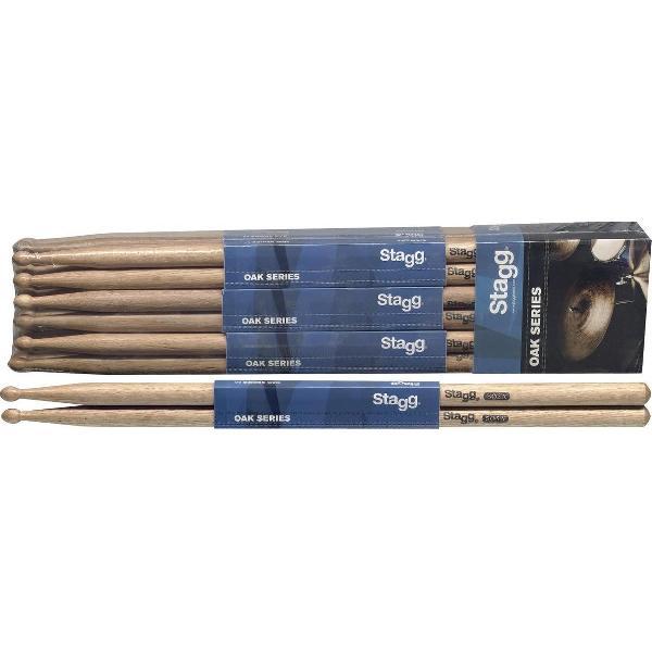 Stagg SO5A pack van 12 paar 5A drumstokken in eik