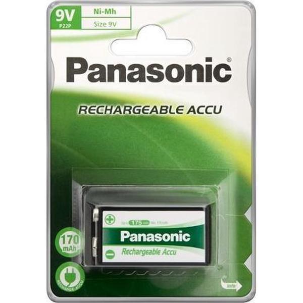 Panasonic 9V 170 mAh E-blok NiMH Oplaadbare Batterij - 1 stuk