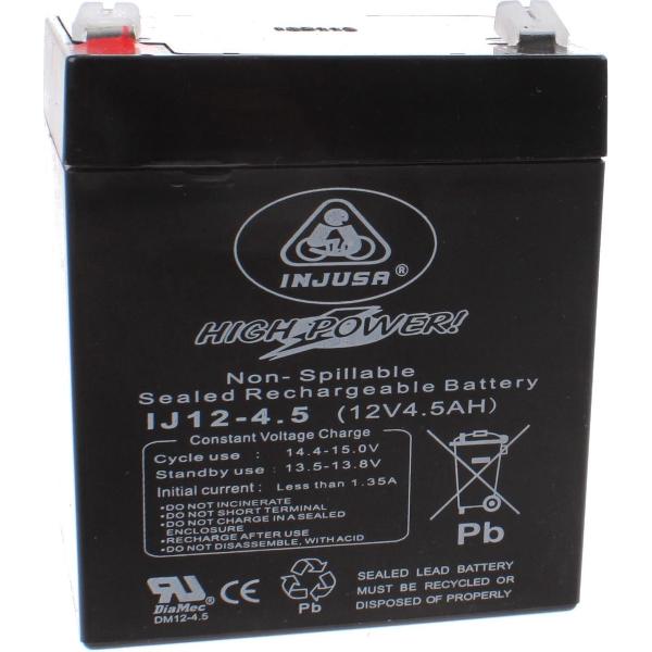 Injusa Oplaadbare Batterij High Power 12v-4,5 Ah Zwart