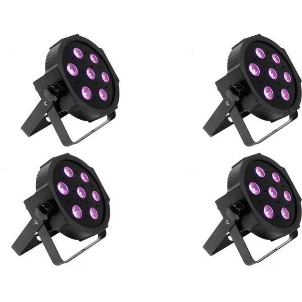 Led par spot set 4 stuks 7x15W RGBW (Moonlight)