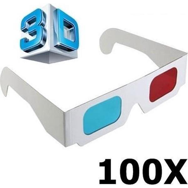 100 Stuks - 3D Red-Cyan Papieren Bril