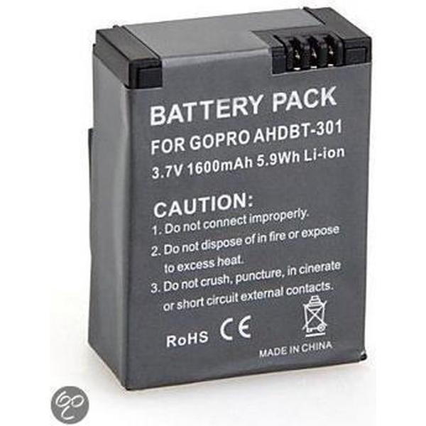 Reserve Batterij met extra hoge capaciteit voor GoPro hero3 & Hero3+