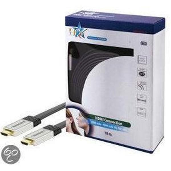 HQ -1.3 High Speed HDMI platte kabel - 10 m - Zwart