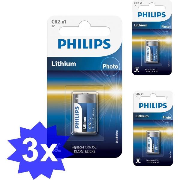 Philips CR2 Lithium Photo 3V 900mAh - 3 Stuks