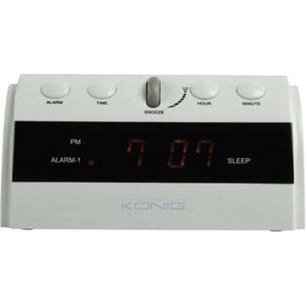 K�nig - HAV-WKL20WH Wekker met Dimmer- Wit