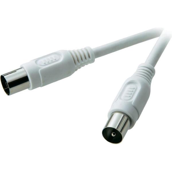 SpeaKa Professional Antenne Aansluitkabel [1x Antennestekker 75 Ω - 1x Antennebus 75 Ω] 10.00 m 75 dB Wit