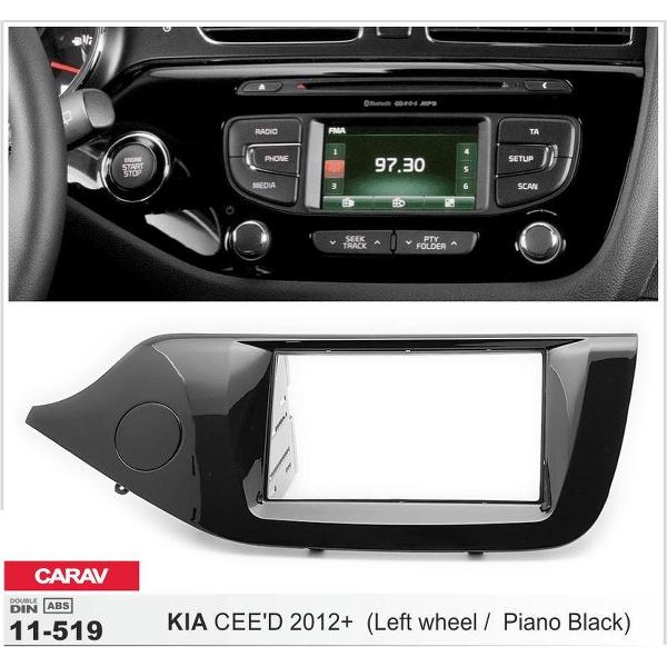 2-DIN KIA CEE'D 2012+ (Left wheel / Piano Black) afdeklijst / installatiekit Audiovolt 11-519