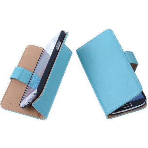PU Leder Turqoise Huawei Ascend G630 Book/Wallet Case/Cover Hoesje