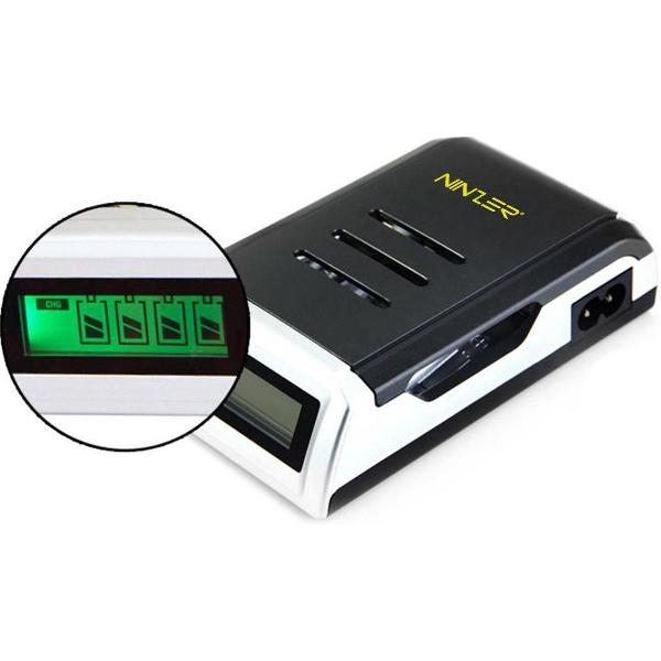 Ninzer Smart batterij-oplader voor AA en AAA batterijen met LCD scherm