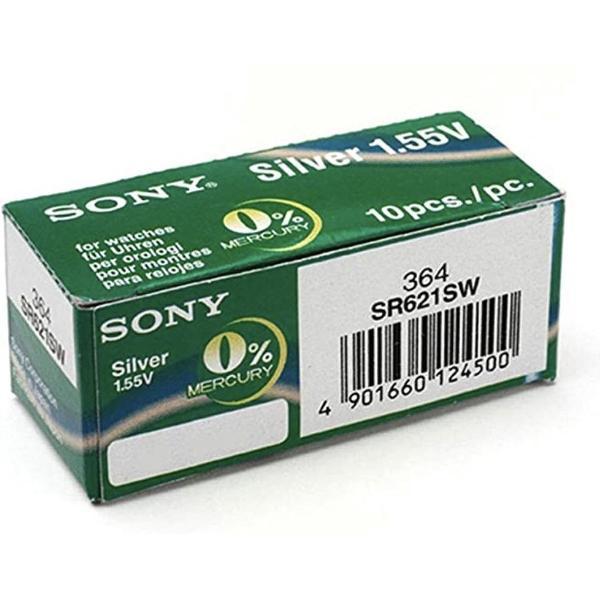 10 Stuks - Sony SR621SW (364) LR621 AG1 Zilveroxide horloge knoopcel batterij