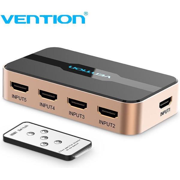 Vention 5 in 1 uit HDMI Switch met afstandsbediening 4K 3D 1080P