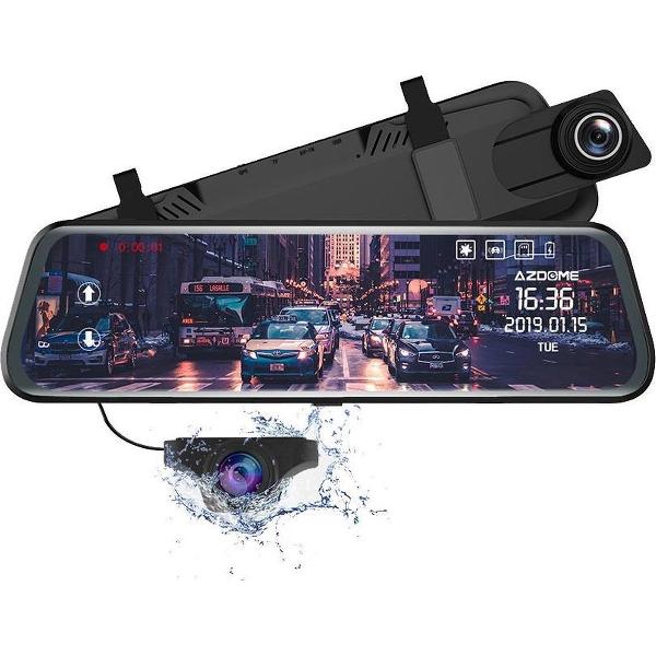 AZDome PG02 2CH Full Mirror GPS Touch 32gb dashcam voor auto