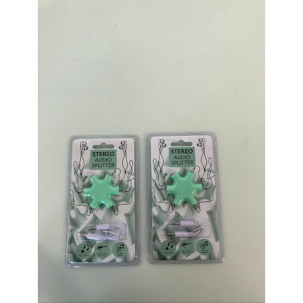 Audio splitter groen - twee stuks