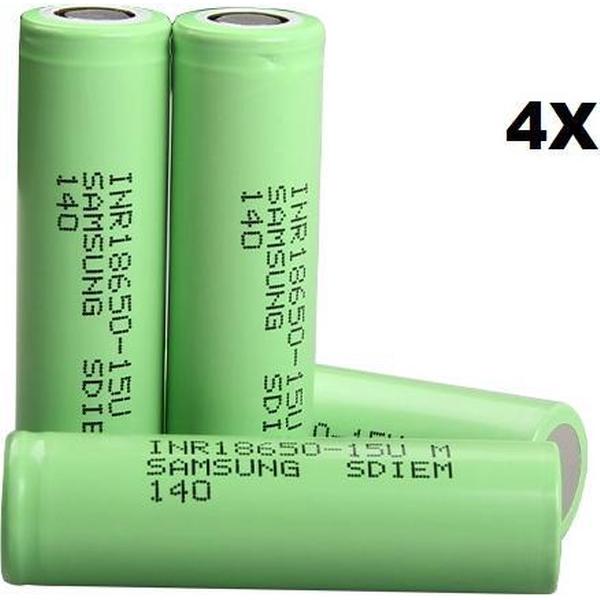4x Samsung 18650 - 15U M Flat Top Batterij - 3.7V 1500mAh