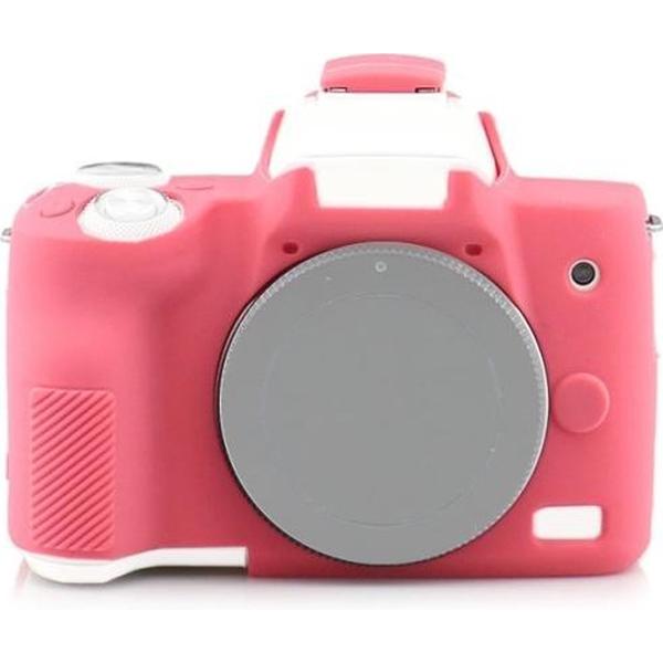 Richwell Silicone Armor Skin Case Body Cover Protector voor Canon EOS M50 Body digitale camera (roze)