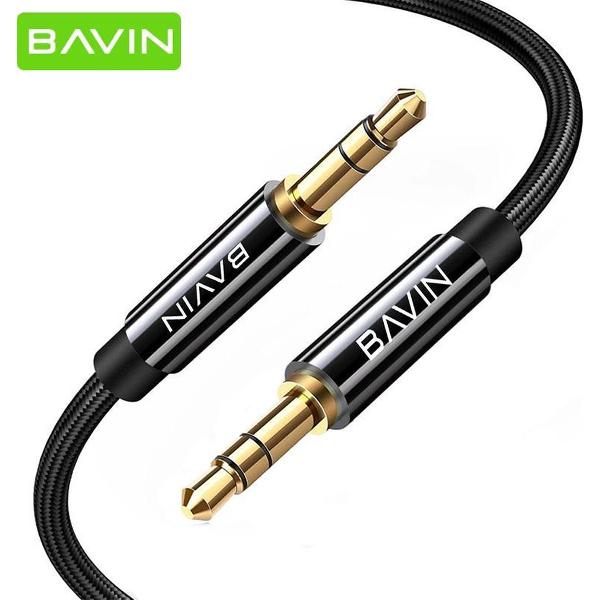 Bavin Audio Aux Kabel - Jack 3.5MM naar Jack 3.5MM - Zwart