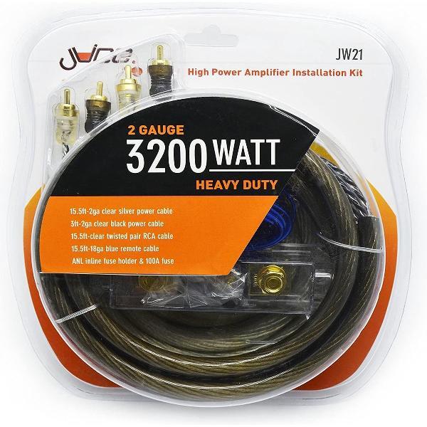Juice JW21 - Complete kabelset versterker 3200Watt - HEAVY DUTY