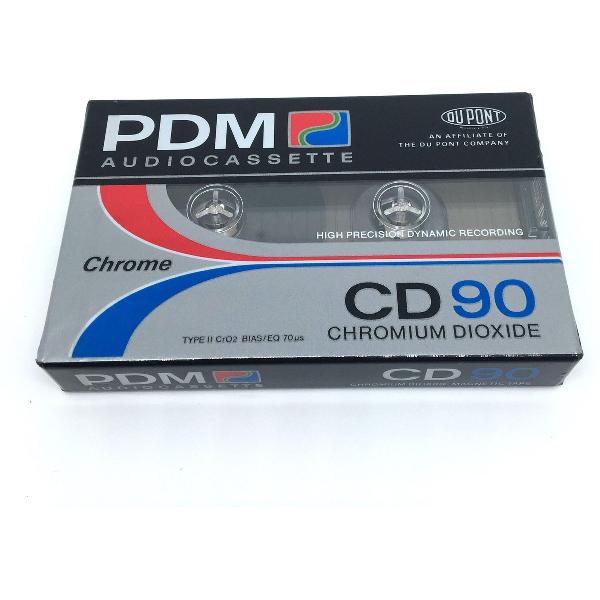 Audio Cassettebandje PDM Chromium dioxide CD-90 Type II / jaar 1987-89 / Uiterst geschikt voor alle opnamedoeleinden / Sealed Blanco Cassettebandje / Cassettedeck / Walkman / PDM cassettebandje.