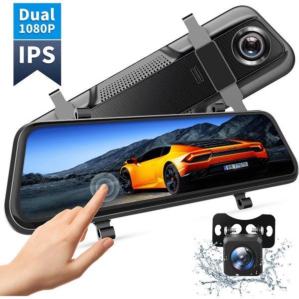 VanTop H609 Dashcam achteruitkijkspiegel, FHD 1080P Dashcam auto vooraan, met 10 inch IPS volledig touchscreen, 170 graden groothoek, nachtzicht met Starvis-sensor, parkeermonitor, loopopname, parkeerhulp, G-sensor