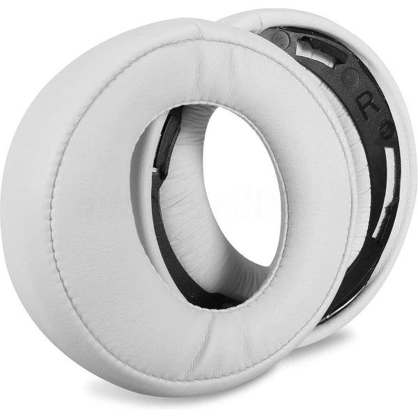 Luxe Lederen Oorkussen Set Voor Sony Playstation PS3/PS4 Gold Wireless Headset - Vervangende Koptelefoon Earpads - Oor Kussens - Ear Pads - Oorkussens Met Noise Cancelling Memory Foam Binnenlaag - Wit