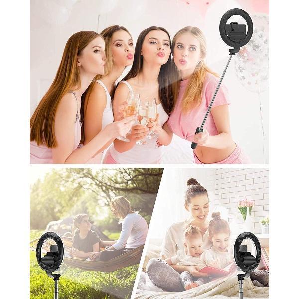 Selfie Stick Tripod met Ringlight! Met Bluetooth en op afstandbestuurbaar!
