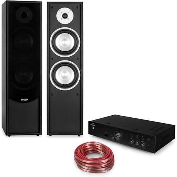 auna Linie-300 Bluetooth HiFi-set - versterker 600W - ,2-weg luidsprekers - 10 m luidsprekerkabel - 3 AUX-ingangen