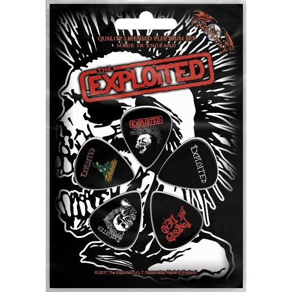The Exploited Plectrum Skull Set van 5 Multicolours