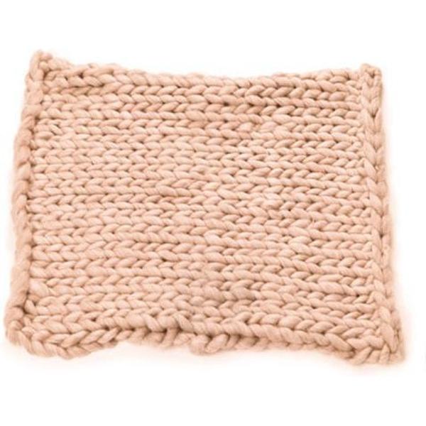 50x50cm Pasgeboren Baby Gebreide Wollen Deken Pasgeboren Fotografie Props Chunky Gebreide Deken Mandvuller (Koffie)