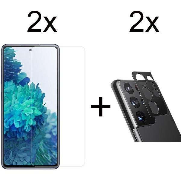 Beschermglas Samsung S20 FE screenprotector 2 stuks - Samsung Galaxy S20 FE screen protector camera lens - 2 stuks - Samsung Galaxy S20 FE screenprotector glas