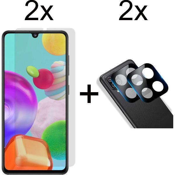Beschermglas Samsung A42 screenprotector 2 stuks - Samsung Galaxy A42 screen protector camera lens - 2 stuks - Samsung Galaxy A42 screenprotector glas