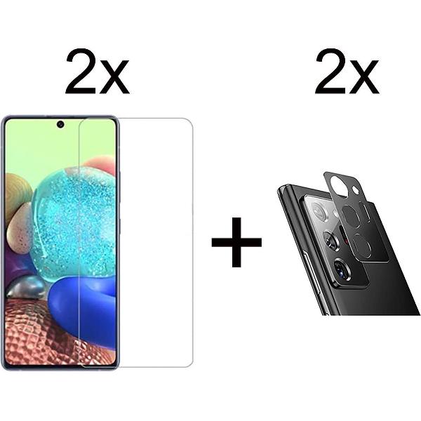 Beschermglas Samsung A51 screenprotector 2 stuks - Samsung Galaxy A51 screen protector camera lens - 2 stuks - Samsung Galaxy A51 screenprotector glas