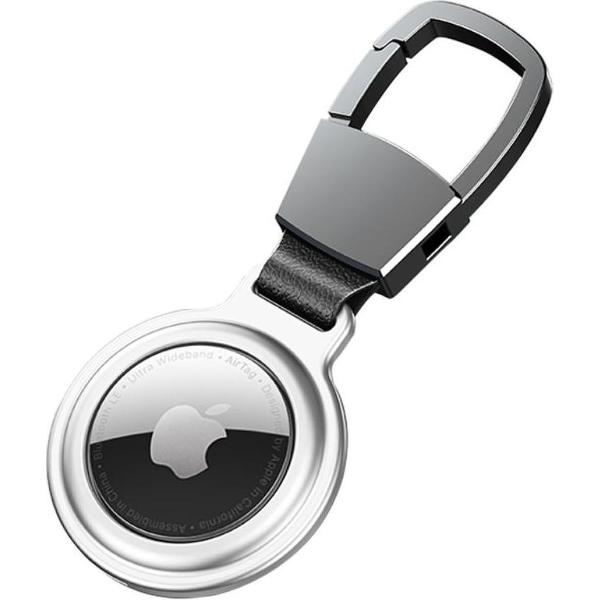 Apple AirTag Sleutelhanger Metalen Case + Magnetische Sluiting Silver