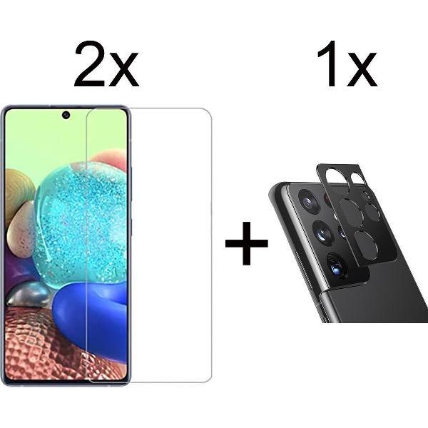 Beschermglas Samsung A32 5G screenprotector 2 stuks - Samsung Galaxy A32 5G screen protector camera lens - 1 stuk - Samsung Galaxy A32 5G screenprotector glas
