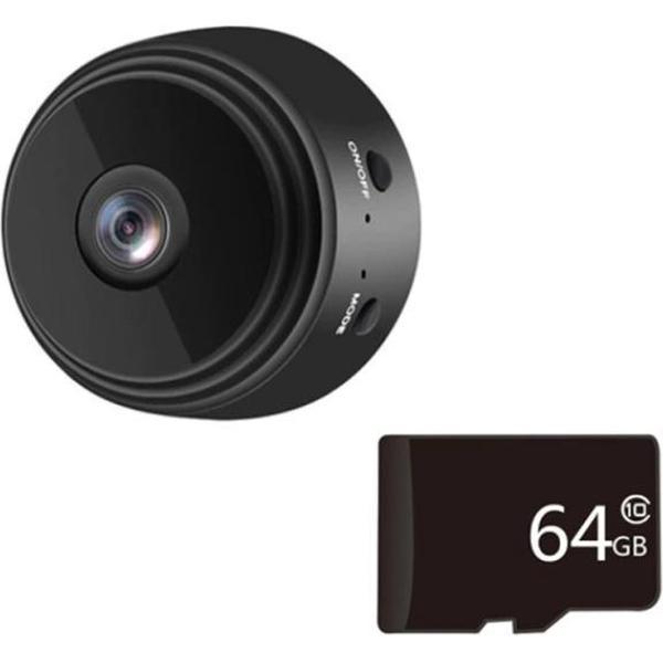 Dexters® Camera - Beveiligingscamera + 64GB - Mini Camera - Verborgen Camera - Dag en Nacht zicht - Babyfoon - Smart Camera - 1080P HD - Night vision - WiFi Camera - Met Mobiele App - Incl. 64GB Geheugenkaart