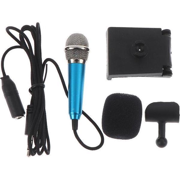 Mini microfoon - Mini microfoon voor smartphone - Microfoon voor smartphone - Tiktok microfoon - Blauw met standaard