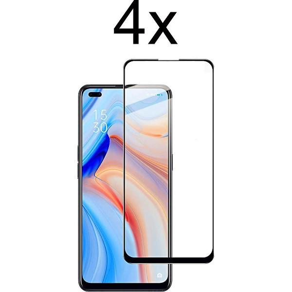 Oppo Reno 4 Screenprotector - Beschermglas Oppo Reno 4 Screen Protector Glas - Full cover - 4 stuks
