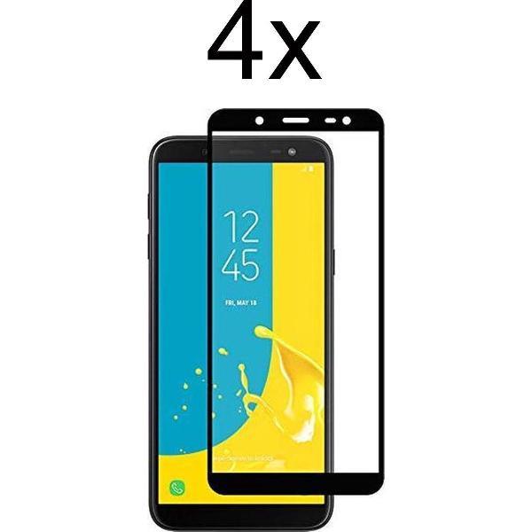 Samsung J6 2018 Screenprotector - Beschermglas Samsung Galaxy J6 2018 Screen Protector Glas - Full cover - 4 stuks