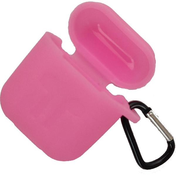 Apple AirPods - Siliconen Hoesje Case Cover - Glow in the Dark - Geschikt voor AirPods 1/2 - Kleur Roze