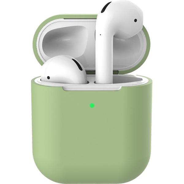 Beschermhoes voor Apple Airpods - Groen - Siliconen case geschikt voor Apple Airpods 1 & 2