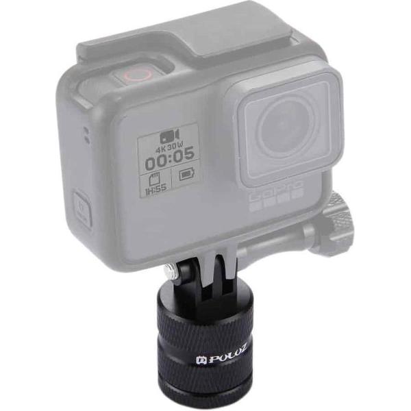 PULUZ 1/4 inch schroefgat-statiefbevestiging CNC-adapter voor GoPro NIEUWE HERO / HERO6 / 5/5 sessie / 4 sessie / 4/3 + / 3/2/1, Xiaoyi en andere actiecamera's